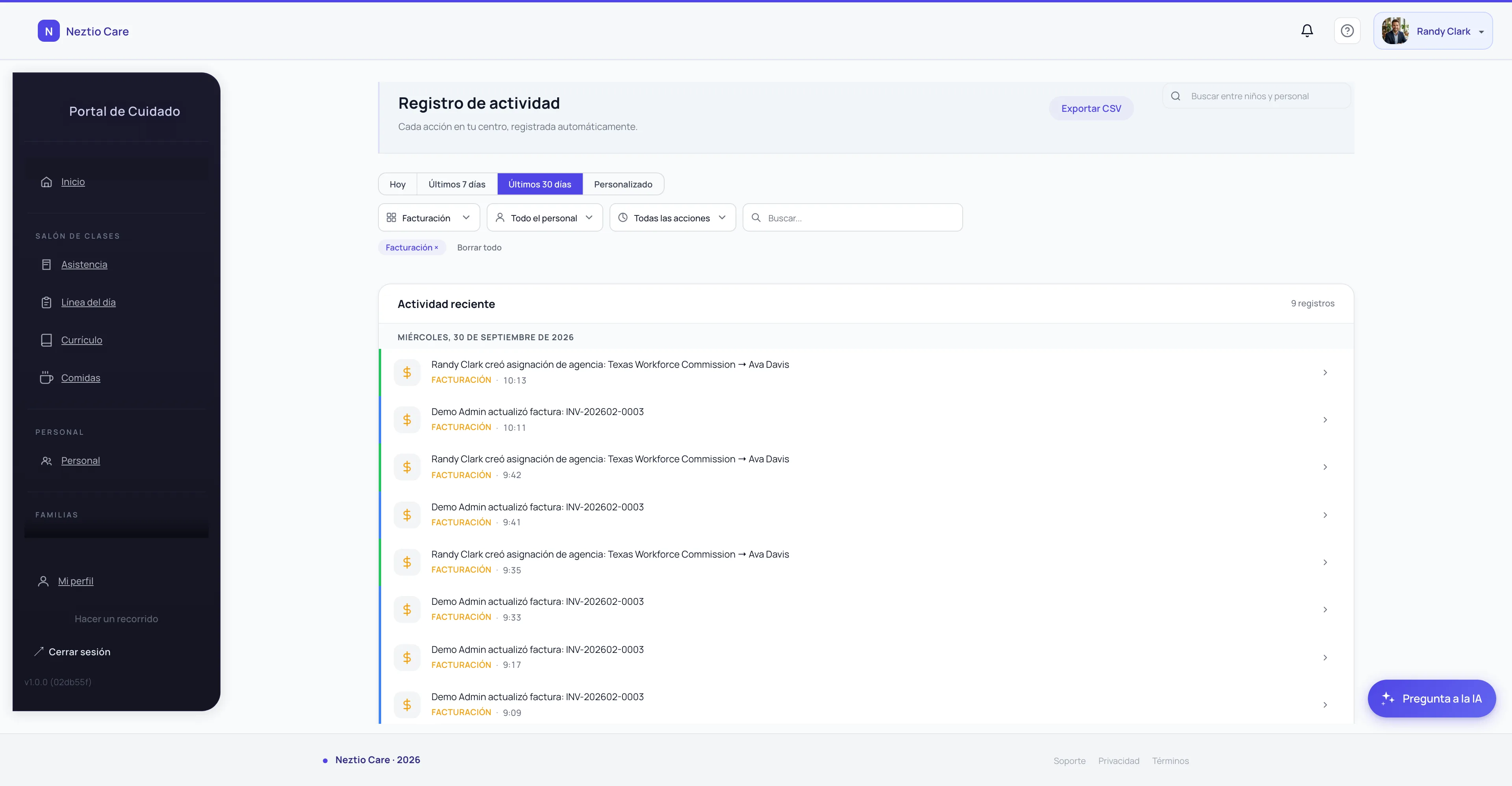 Activity log for documenting behavioral incidents and responses